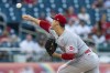 Cincinnati Reds starting pitcher Tyler Mahle throws during the first inning of the team's baseball game against the Washington Nationals in Washington, Tuesday, May 25, 2021. (AP Photo/Manuel Balce Ceneta)