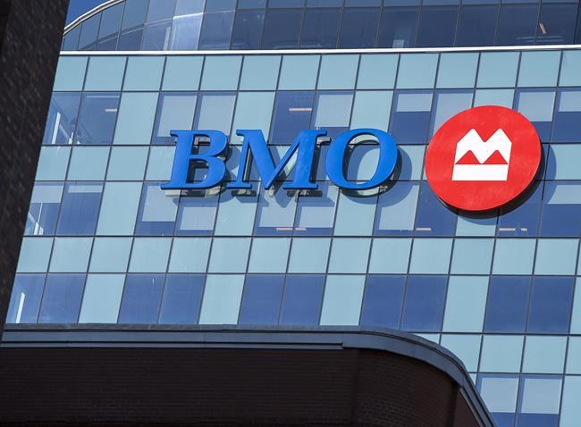 The BMO Bank of Montreal logo is seen on the BMO Nova Centre, housing their Atlantic Canadian headquarters and support services, in Halifax on Tuesday, April 2, 2019. THE CANADIAN PRESS/Andrew Vaughan
