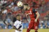 Toronto FC's Eriq Zavaleta (15) heads the ball during the first half of MLS soccer action in Toronto, Saturday Sept. 15, 2018. Following in his father's footsteps, Toronto FC defender Zavaleta has been called up by the El Salvador national team. THE CANADIAN PRESS/Cole Burston