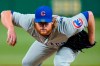 Chicago Cubs relief pitcher Craig Kimbrel looks for a sign from catcher Willson Contreras during the ninth inning of the team's baseball game against the Pittsburgh Pirates in Pittsburgh, Wednesday, May 26, 2021. The Cubs won 4-1. (AP Photo/Gene J. Puskar)