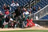 Cincinnati Reds' Nick Castellanos (2) slides home safe as Washington Nationals catcher Alex Avila, is late for a tag during the eighth inning of the resumption of a rain-delayed baseball game in Washington, Thursday, May 27, 2021. (AP Photo/Manuel Balce Ceneta)