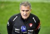 FILE - In this Tuesday, Oct. 6, 2020 filer, Turkey's head coach Senol Gunes talks to the media prior a training session of the Turkish national soccer team prior the friendly soccer match between Germany and Turkey in Cologne, Germany. (AP Photo/Martin Meissner, File)