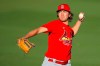 FILE - In this March 5, 2020, file photo, St. Louis Cardinals pitcher Matthew Liberatore works out prior to a spring training baseball game against the Washington Nationals in West Palm Beach, Fla. St. Louis prospect Liberatore pitched one-run ball for five innings and manager Mike Scioscia’s U.S. team defeated Nicaragua, Monday, May 31, 2021, in the first game of its second chance to qualify for the Olympics. (AP Photo/Julio Cortez, File)