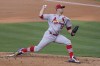 St. Louis Cardinals starting pitcher Jack Flaherty (22) throws during the first inning of a baseball game against the Los Angeles Dodgers Monday, May 31, 2021, in Los Angeles. (AP Photo/Ashley Landis)