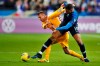 FILE - In this Thursday, Nov. 14, 2019 filer, France's Kylian Mbappe, right, fights for the ball with Moldova's Sergiu Platica, during the Euro 2020 group H qualifying soccer match between France and Moldova at the Stade de France stadium, in Saint Denis, north of Paris. (AP Photo/Francois Mori, File)