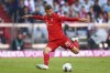 FILE - In thisSaturday, Sept. 21, 2019 filer, Bayern's Thomas Mueller kicks the ball during the German Bundesliga soccer match between FC Bayern Munich and 1. FC Cologne in Munich, Germany. (AP Photo/Matthias Schrader, File)