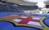 FILE - In this Friday, June 5, 2015 file photo, the Barcelona soccer club logo at the Olympic stadium in Berlin, Germany. Barcelona is bringing 22-year old Brazilian defender Emerson Royal back from his loan deal with Real Betis, it is announced Wednesday June 2, 2021. (AP Photo/Michael Sohn, File)