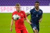 Canada midfielder David Wotherspoon (8) controls the ball in front of Bermuda defender Jaylon Bather (6) during the second half of a World Cup 2022 Group B qualifying soccer match, Thursday, March 25, 2021, in Orlando, Fla. THE CANADIAN PRESS/AP/John Raoux