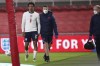 England's Trent Alexander-Arnold walks out of pitch after an injury during the international friendly soccer match between England and Austria at the Riverside stadium in Middlesbrough, England, Wednesday June 2, 2021. (AP Photo/Scott Heppell, Pool)