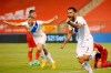 Greece's Giorgos Tzavellas, right, jubilates after scoring his sides first goal during the international friendly soccer match between Belgium and Greece at the King Baudouin stadium in Brussels, Thursday, June 3, 2021. (AP Photo/Francisco Seco)