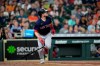 Boston Red Sox's Christian Arroyo watches his three-run home run against the Houston Astros during the second inning of a baseball game Thursday, June 3, 2021, in Houston. (AP Photo/David J. Phillip)
