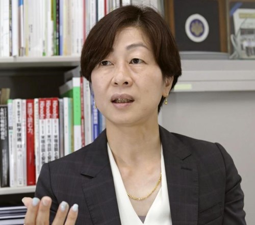 Japan's Kaori Yamaguchi, an executive member of the Japanese Olympic Committee, speaks during an interview in Tokyo, on May 19, 2021. Yamaguchi, one of Japan's best-known Olympians and an executive member of the Japanese Olympic Committee says Tokyo has been “cornered” into holding the games in seven weeks in the middle of a pandemic. In an outspoken editorial published Friday, June 4, by Japan's Kyodo news agency, Yamaguchi said the International Olympic Committee, the Japanese government, and local organizers, are ignoring widespread opposition — 50-80% depending on the poll — to the Olympics from the Japanese public. (Kyodo News via AP)