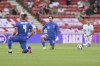 England's Jack Grealish takes a knee before the international friendly soccer match between England and Romania in Middlesbrough, England, Sunday, June 6, 2021. (Paul Ellis, Pool via AP)