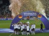 The Germany team celebrate as they hold the trophy aloft after the Euro U21 final soccer match between Germany and Portugal at the Stozice stadium in Ljubljana, Slovenia, Sunday, June 6, 2021. Germany won the match 1-0. (AP Photo/Darko Bandic)