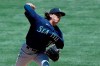 Seattle Mariners starting pitcher Logan Gilbert throws to a Los Angeles Angels batter during the first inning of a baseball game in Anaheim, Calif., Sunday, June 6, 2021. (AP Photo/Alex Gallardo)