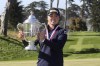 Yuka Saso, of the Philippines, celebrates her victory after the final round of the U.S. Women's Open golf tournament at The Olympic Club, Sunday, June 6, 2021, in San Francisco. Saso defeated Nasa Hataoka, of Japan, in a three-hole playoff. (AP Photo/Jed Jacobsohn)