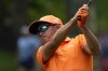 Rickie Fowler watches his shot into the second green during the final round of the Memorial golf tournament, Sunday, June 6, 2021, in Dublin, Ohio. (AP Photo/Darron Cummings)