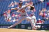 Washington Nationals starting pitcher Austin Voth throws during the first inning of a baseball game against the Philadelphia Phillies, Sunday, June 6, 2021, in Philadelphia. (AP Photo/Chris Szagola)