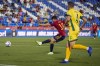 Spain's Javier Puado scores Spain's fourth goal during the international friendly soccer match against Lithuania at the Butarque Stadium in Leganes, on the outskirts of Madrid, Spain, Tuesday June 8, 2021. (AP Photo/Manu Fernandez)