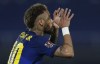Brazil's Neymar reacts during a qualifying soccer match for the FIFA World Cup Qatar 2022 against Paraguay at Defensores del Chaco stadium in Asuncion, Paraguay, Tuesday, June 8, 2021. (AP Photo/Jorge Saenz)