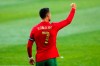 Portugal's Cristiano Ronaldo celebrates after scoring his side's second goal during the international friendly soccer match between Portugal and Israel at the Alvalade stadium in Lisbon, Wednesday, June 9, 2021. (AP Photo/Armando Franca)