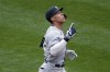New York Yankees' Aaron Judge looks skyward as he jogs home on his solo home run off Minnesota Twins pitcher Randy Dobnak during the first inning of a baseball game Wednesday, June 9, 2021, in Minneapolis. (AP Photo/Jim Mone)