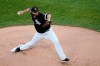 Chicago White Sox starting pitcher Lance Lynn delivers during the first inning of the team's baseball game against the Toronto Blue Jays on Wednesday, June 9, 2021, in Chicago. (AP Photo/Charles Rex Arbogast)