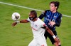 Olimpia forward Jerry Bengtson, left, and Montreal Impact defender Luis Binks (5) battle for possession of the ball during the first half of a CONCACAF Champions League soccer match, Tuesday, Dec. 15, 2020, in Orlando, Fla.&nbsp; THE CANADIAN PRESS/AP-John Raoux