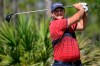 FILE - In this Feb. 27, 2021, file photo, Patrick Reed watches his tee shot on the second hole during the third round of the Workday Championship golf tournament in Bradenton, Fla. (AP Photo/Phelan M. Ebenhack, File)