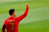 Portugal's Cristiano Ronaldo celebrates after scoring his side's second goal during the international friendly soccer match between Portugal and Israel at the Alvalade stadium in Lisbon, Wednesday, June 9, 2021. (AP Photo/Armando Franca)