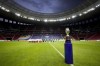 The Copa America trophy is placed on the field prior to the opening match between Brazil and Venezuela at National Stadium in Brasilia, Brazil, Sunday, June 13, 2021. (AP Photo/Ricardo Mazalan)