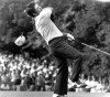 FILE - In this June 21, 1971, file photo, Lee Trevino spins around and drops his cap in a dance of victory after he won the U.S. Open title by defeating Jack Nicklaus at Merion Golf Club in Ardmore, Pa. It is the 50-year anniversary of Trevino's U.S. Open title. (AP Photo/File)
