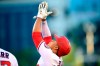 Washington Nationals' Juan Soto gestures after he hit a single in the first inning of a baseball game against the Pittsburgh Pirates, Tuesday, June 15, 2021, in Washington. (AP Photo/Nick Wass)