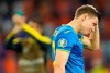 Ukraine's Mykola Matviyenko reacts at the end of the Euro 2020 soccer championship group C match between the Netherlands and Ukraine at the Johan Cruijff Arena in Amsterdam, Netherlands, Sunday, June 13, 2021. (AP Photo/Peter Dejong, Pool)