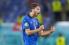 Italy's Manuel Locatelli celebrates after scoring the opening goal during the Euro 2020 soccer championship group A match between Italy and Switzerland at the Olympic stadium in Rome, Italy, Wednesday, June 16, 2021. (AP Photo/Alessandra Tarantino, Pool)