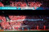 Denmark supporters display banners for Christian Eriksen, the Danish player who collapsed during the match against Finland last Saturday, June 12, during the Euro 2020 soccer championship group B match between Denmark and Belgium, at the Parken stadium in Copenhagen, Thursday, June 17, 2021. (Wolfgang Rattay, Pool via AP)