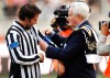 FILE - In this Nov. 1, 2006 file photo, Juventus soccer star Alessandro Del Piero, left, receives a symbolic all-times captain's armband from former Juventus president Giampiero Boniperti during a ceremony to mark Juventus' 109-year history, prior to an Italian second division soccer match between Juventus and Brescia in Turin, Italy. The Italian soccer federation announced Friday, June 18, 2021 that Boniperti passed away overnight at the age of 92. (AP Photo/Massimo Pinca, file)