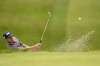 Kyle Westmoreland hits out of a bunker on the 13th hole during a practice round of the U.S. Open Golf Championship, Monday, June 14, 2021, at Torrey Pines Golf Course in San Diego. (AP Photo/Gregory Bull)