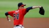 Atlanta Braves pitcher Max Fried works against the St. Louis Cardinals in the first inning of a baseball game Friday, June 18, 2021, in Atlanta. (AP Photo/Ben Margot)