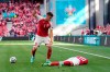FILE - In this file photo dated Saturday, June 12, 2021, Denmark's Joakim Maehle reacts as Denmark's Christian Eriksen lies on the pitch after collapsing during the Euro 2020 soccer championship group B match against Finland at Parken stadium in Copenhagen. Christian Eriksen has been discharged from the hospital nearly a week after collapsing on the field during a Euro 2020 soccer match, according to a statement from Danish soccer federation Friday June 18, 2021. (AP Photo/Martin Meissner, FILE)