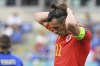 Wales' Gareth Bale reacts after missing a chance during the Euro 2020 soccer championship group A match between Italy and Wales at the Stadio Olimpico stadium in Rome, Sunday, June 20, 2021. (Alberto Lingria/Pool via AP)