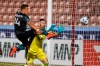 Vancouver Whitecaps goalkeeper Maxime Crepeau, rear, defends against Los Angeles Galaxy Chichartio (14) in the second half during an MLS soccer match Wednesday, June 23, 2021, in Sandy, Utah. (AP Photo/Rick Bowmer)