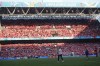 Denmark's managaer Kasper Hjulmand applauds fans as he walks off the pitch after the Euro 2020 soccer championship group B match between Denmark and Belgium, at the Parken stadium in Copenhagen, Thursday, June 17, 2021. Belgium won 2-1. (Wolfgang Rattay, Pool via AP)