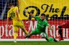 Nashville SC midfielder Luke Haakenson (26) scores against Toronto FC goalkeeper Quentin Westberg during the second half of an MLS soccer match Wednesday, June 23, 2021, in Nashville, Tenn. THE CANADIAN PRESS/AP/Mark Humphrey