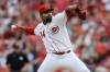 Cincinnati Reds' Tony Santillan throws during the first inning of a baseball game against the Atlanta Braves in Cincinnati, Thursday, June 24, 2021. (AP Photo/Aaron Doster)
