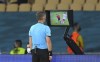 Italian referee Daniele Orsato watches video during the Euro 2020 soccer championship group E match between Spain and Poland at La Cartuja stadium in Seville, Spain, Saturday, June 19, 2021. (David Ramos/Pool via AP)