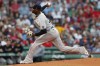 New York Yankees' Domingo German pitches during the first inning of a baseball game against the Boston Red Sox, Friday, June 25, 2021, in Boston. (AP Photo/Michael Dwyer)
