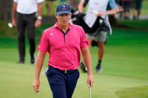 Kramer Hickok walks to the second green during the final round of the Travelers Championship golf tournament at TPC River Highlands, Sunday, June 27, 2021, in Cromwell, Conn. (AP Photo/John Minchillo)