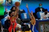 New Orleans Pelicans guard Nickeil Alexander-Walker (6) takes a three-point shot over Golden State Warriors guard Mychal Mulder (15) during the first half of an NBA basketball game on Friday, May 14, 2021, in San Francisco. THE CANADIAN PRESS/AP-Tony Avelar