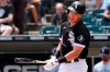 Chicago White Sox's Jake Lamb reacts after striking out swinging during the fifth inning in the first baseball game of a doubleheader against the Seattle Mariners in Chicago, Sunday, June 27, 2021. (AP Photo/Nam Y. Huh)